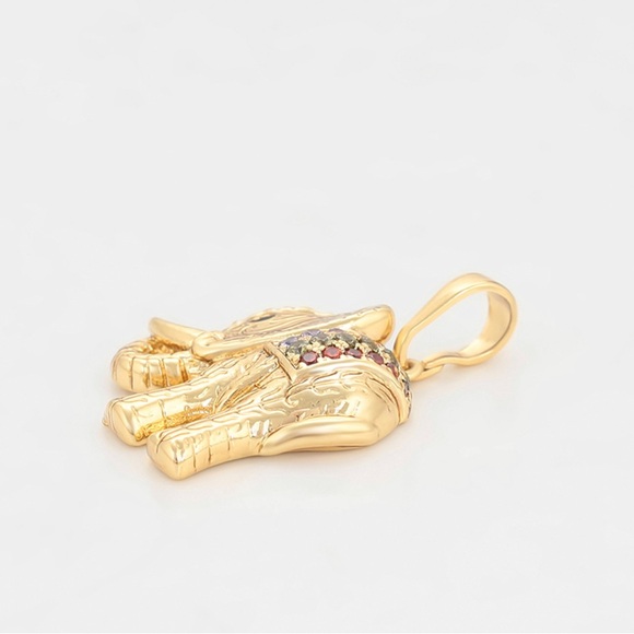 Elephant Necklace CZ Colorful Stone 14k Gold Plated Luxury Jewelry - Picture 5 of 12